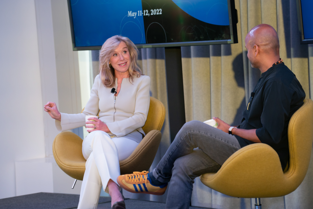 Catherine Powell of Airbnb speaks at Skift Future of Lodging Summit in May 2022. Source: Skift.