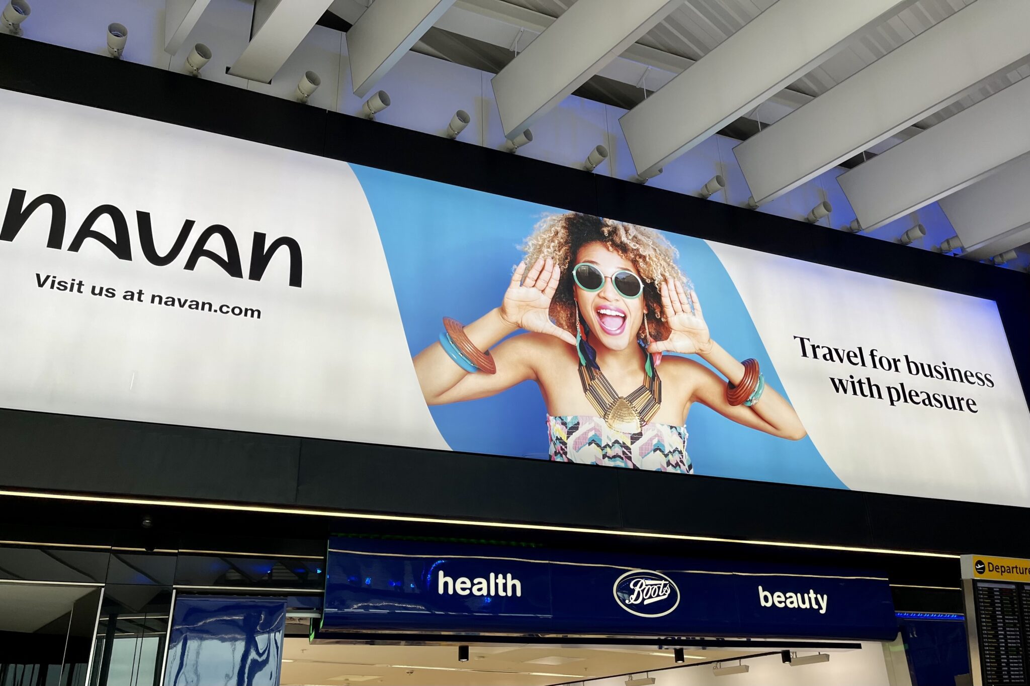 A Navan advertisement at Heathrow Airport